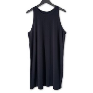 A New Day Tank Dress Womens XL Black‎ Sleeveless Rayon Business Casual Midi